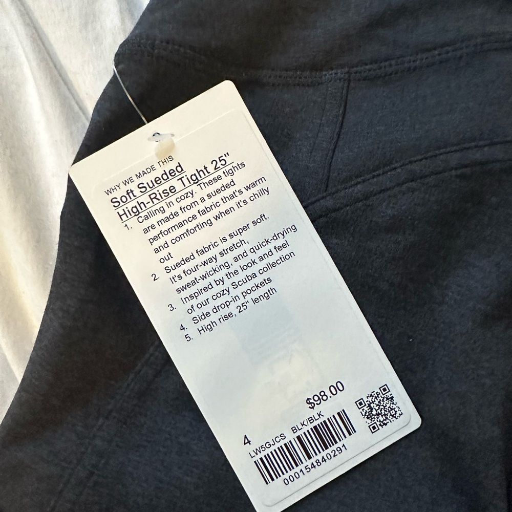Gray Lululemon Soft Sueded High-Rise Tight 25"